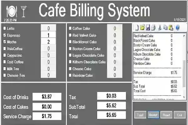 Café Billing System in C# with Full Source Code