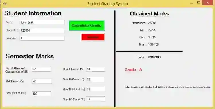 Simple Student Grading System in C#  Free Source Code