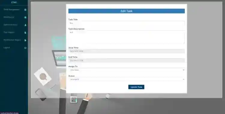 Employee Task Management System in PHP/PDO Free Source Code