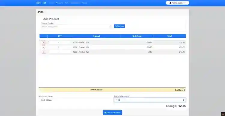 POS - Point of Sale System in PHP using CodeIgniter 4 Free Source Code