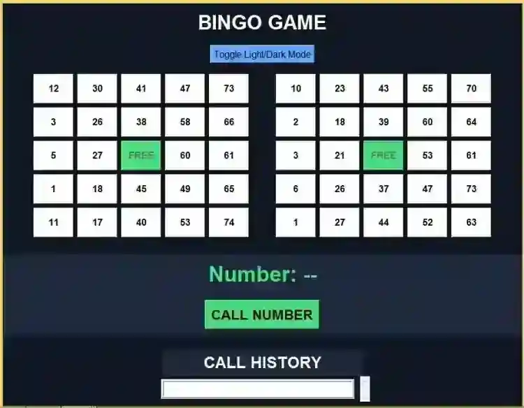 Bingo Game Using Tkinter in Python with Source Code