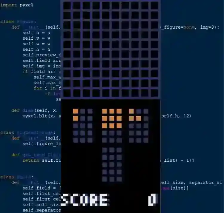 Block Puzzle Game using Pyxel in Python with Source Code