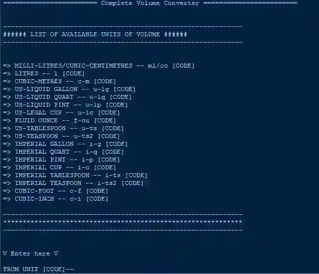 Complete Volume Converter App in Python with Source Code