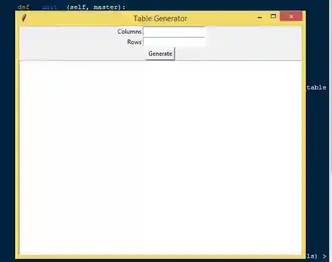 Simple Table Generator App in Python Free Source Code