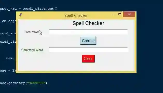 Spell Checker App using Tkinter in Python with Source Code