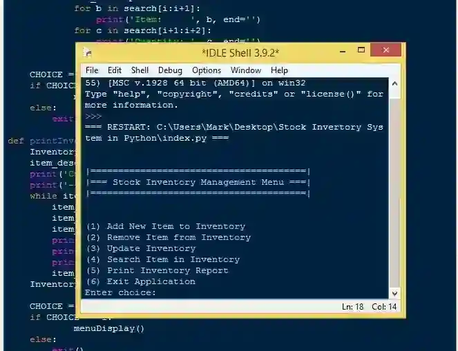 Stock Inventory System in Python Free Source Code
