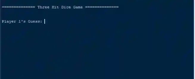 Three Hit Dice Game in Python with Source Code