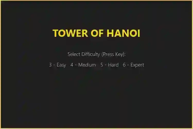 Tower of Hanoi Game Using Pygame in Python with Source Code