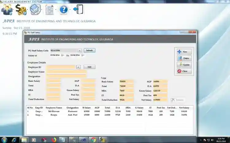 Salary Management System using VB.NET and MS SQL Server with Source Code
