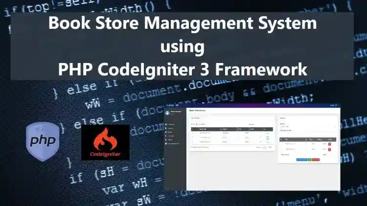 Book Store Management System Project using PHP CodeIgniter 3 Free Source Code