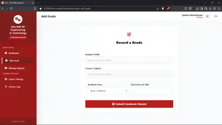 CET Automated Grading System with AI Predictive Analytics in PHP and MySQL