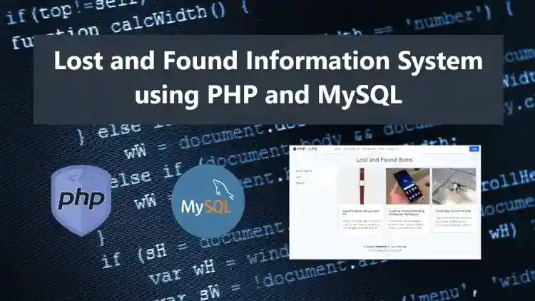 Lost and Found Information System using PHP and MySQL DB Source Code Free Download