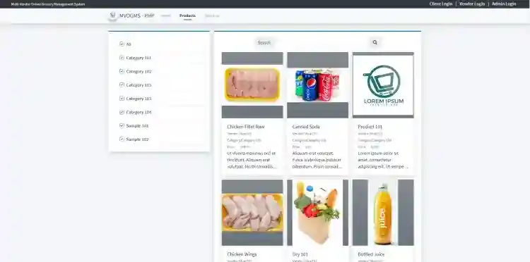 Multi-Vendor Online Groceries Management System in PHP/OOP Free Source Code