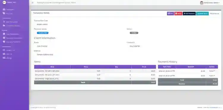Printing Business Records Management System in PHP/OOP Free Source Code
