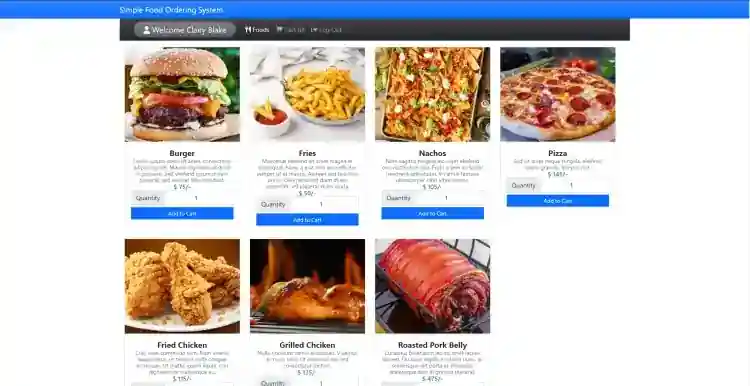 Simple Food Ordering System - Client-Side in PHP/MYSQLi Free Source Code