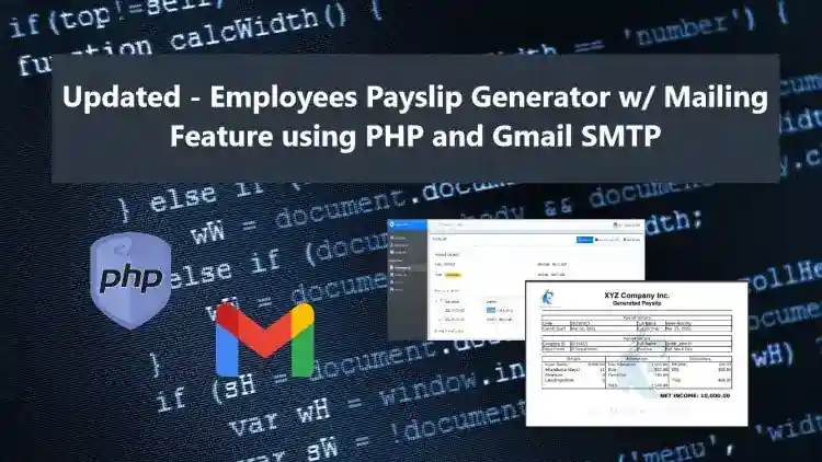 Updated - Employee Payslip Generator with Sending Mail using PHP and Gmail SMTP