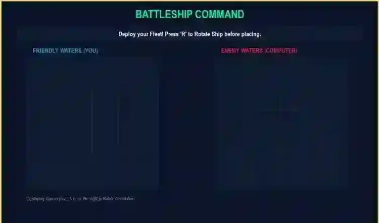 Battleship Command Game Using Pygame in Python with Source Code