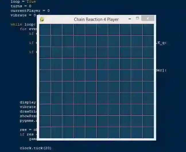 Chain Reaction 4 Player Mode Game Using Pygame in Python with Source Code