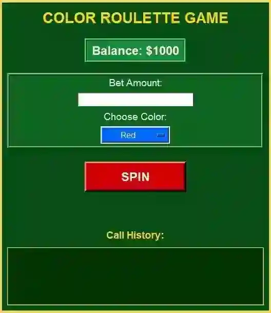 Color Roulette Game Using Tkinter in Python with Source Code