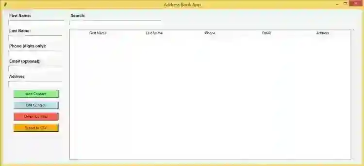 Complete Address Book Application Using Tkinter in Python with Source Code