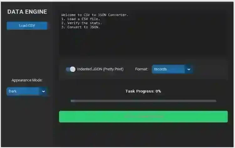 CSV to JSON Converter App Using Tkinter in Python with Source Code