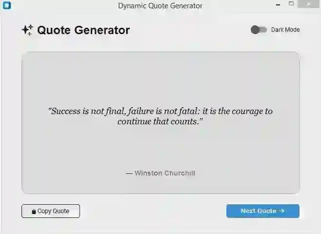 Dynamic Quote Generator App Using Tkinter in Python with Source Code