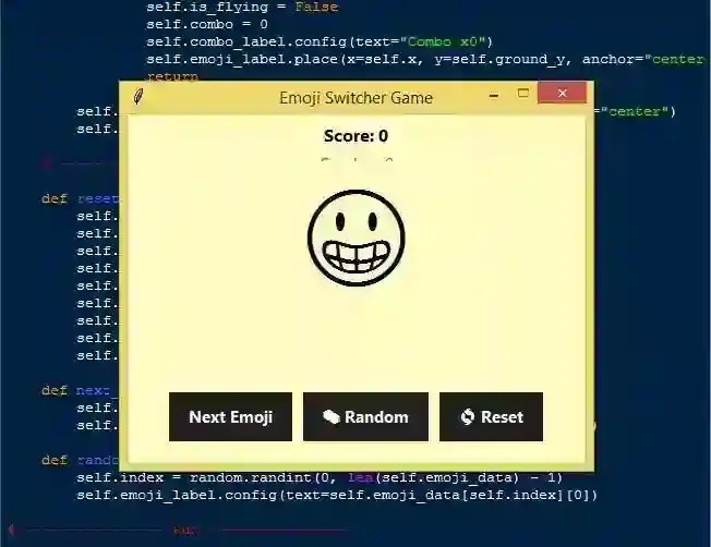 Emoji Switcher Game Using Tkinter in Python with Source Code