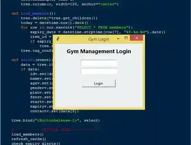Gym Management System Using Tkinter and SQLite in Python with Source Code