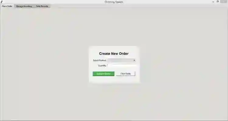 Ordering System Using SQLite and Tkinter in Python with Source Code