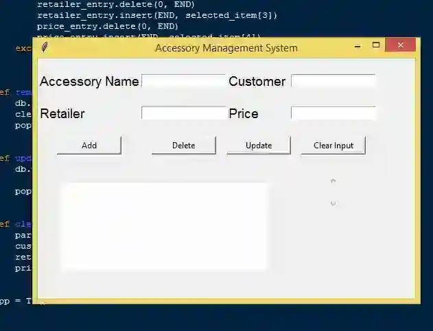 Simple Accessory Inventory System in Python Free Source Code