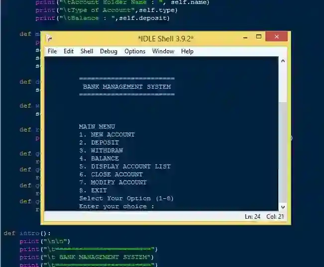 Simple Banking System with Database in Python Free Source Code