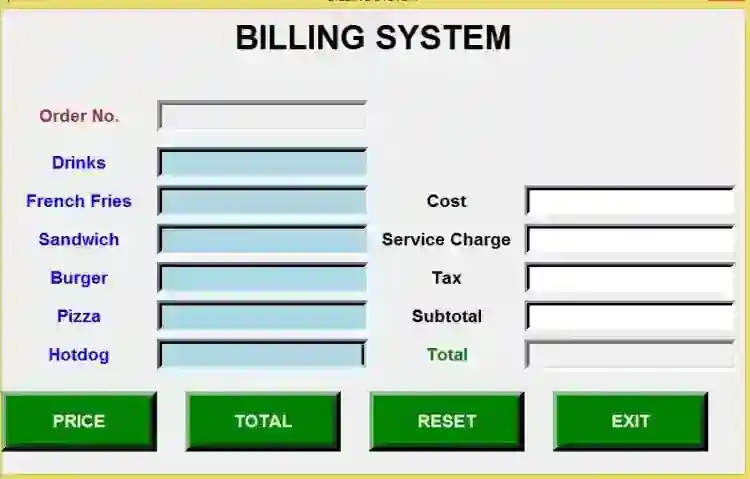 Simple Billing System using Tkinter in Python Free Source Code