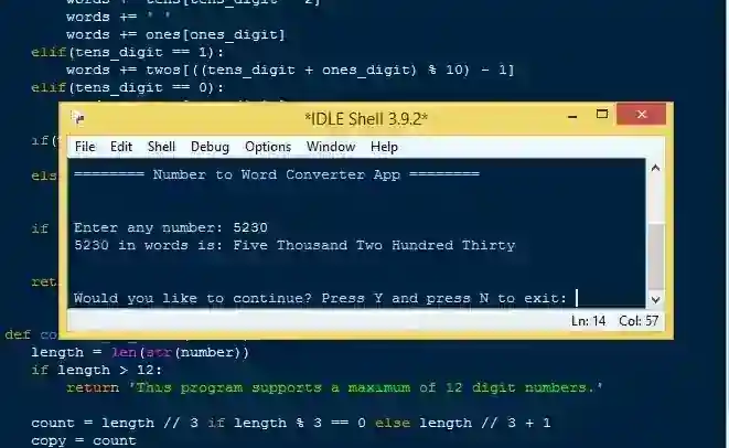 Simple Number to Words Converter App in Python Free Source Code