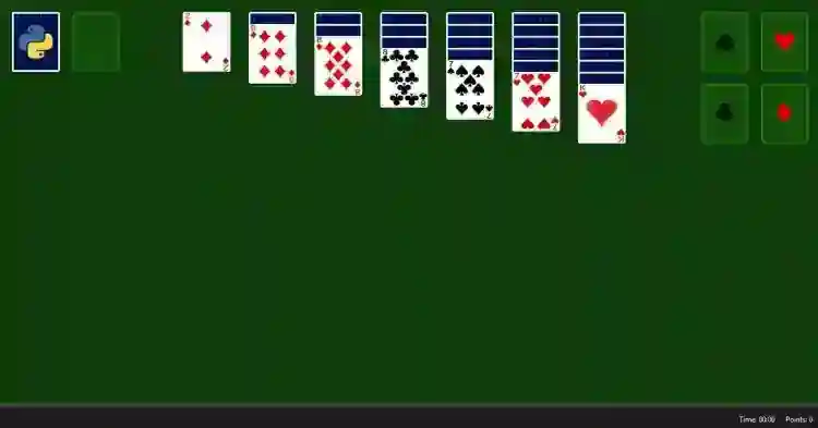 Solitaire Card Game using Tkinter in Python with Source Code