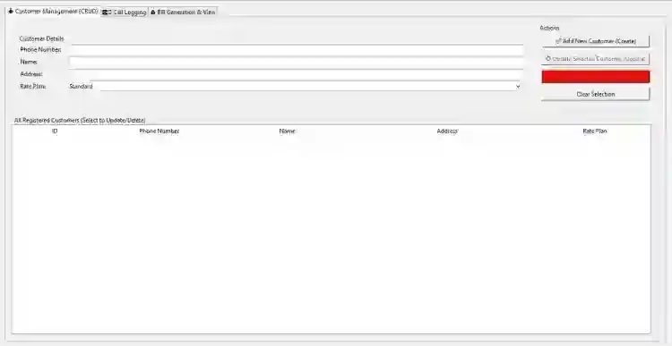 Telephone Billing System Using Tkinter and SQLite in Python with Source Code