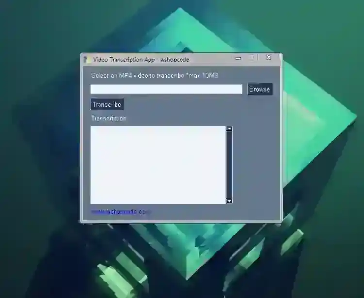 Video Transcription Video Application using Python Source Code Free Download