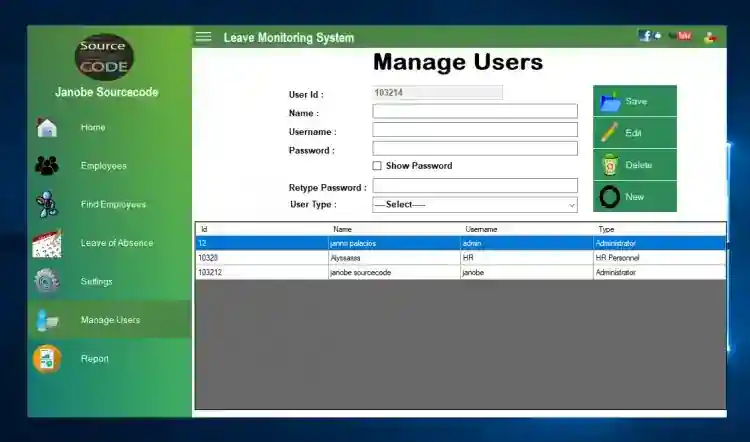 Leave Monitoring System in VB.Net and Bunifu Frameworks with Source Code